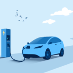 Movilidad eléctrica y sostenible - Ilustración de BBVA Consumer Finance